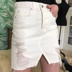 3/$15 H&M &denim distressed jean high waisted mini skirt